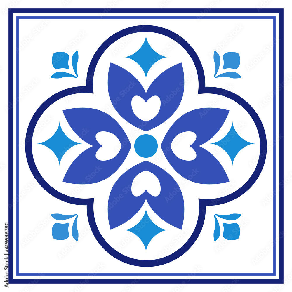 Azulejos portuguese traditional ornamental tile Azulejos portuguese traditional ornamental tile