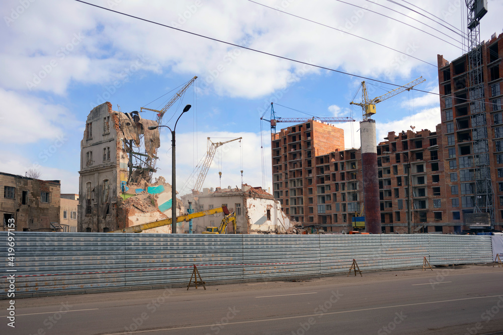 Demolition of the old for the construction of the new