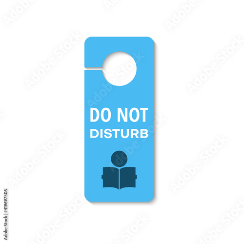 Studying, exams do not disturb tag at library door isolated icon. Vector keep silence and knock, school warning hanging tag, graduation exams. Sign on doorknob, studying learning education door hanger