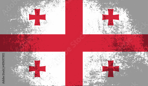 Georgia grunge flag. Vector illustration