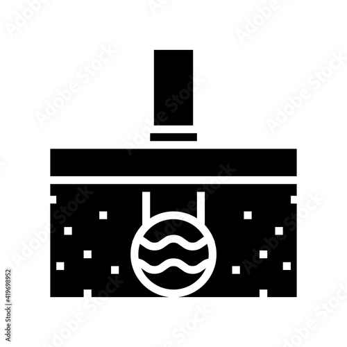 pipeline of drainage glyph icon vector. pipeline of drainage sign. isolated contour symbol black illustration