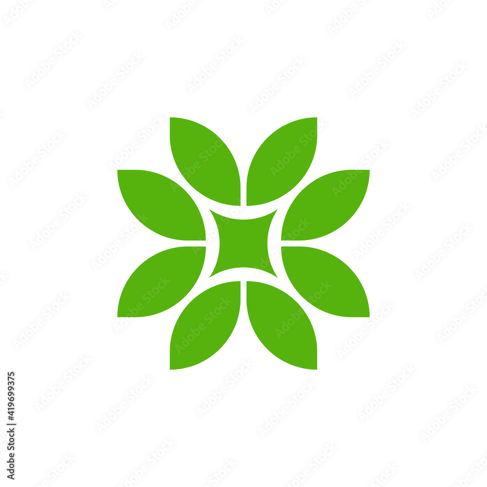 leaf logo design with geometry leaf logo design with geometry