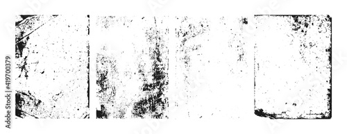 Grunge texture noise, abstract black effect set, vector illustration.