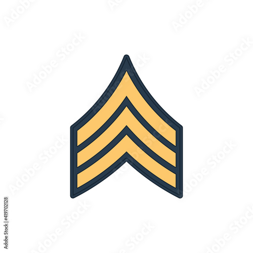 SGT sergeant enlisted military rank stripe isolated icon. Vector United States armed forces army chevron, insignia of soldier staff. Uniform service rank chart emblem, Chevron US military sign photo