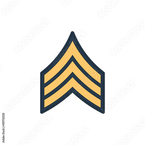 SGT sergeant enlisted military rank stripe isolated icon. Vector United States armed forces army chevron, insignia of soldier staff. Uniform service rank chart emblem, Chevron US military sign
