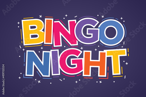 Bingo Text, Bingo Background, Bingo Game, Bingo Logo, Nursing Home Game Typography, Vector Illustration Background	
