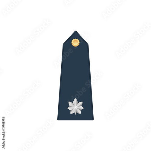 Colonel Lieutenant military stripe, commander rank isolated insignia icon. Vector commissioned or noncommissioned officer sign, coast guard or navy commander. Marine warrant lieutenant colonel