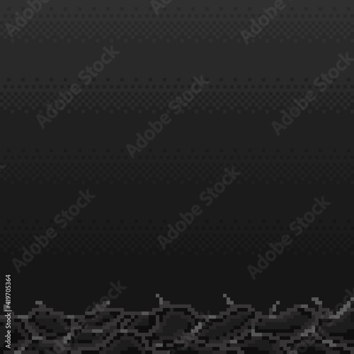 Black hell pixel art. Black Acid Hell. Vector picture.