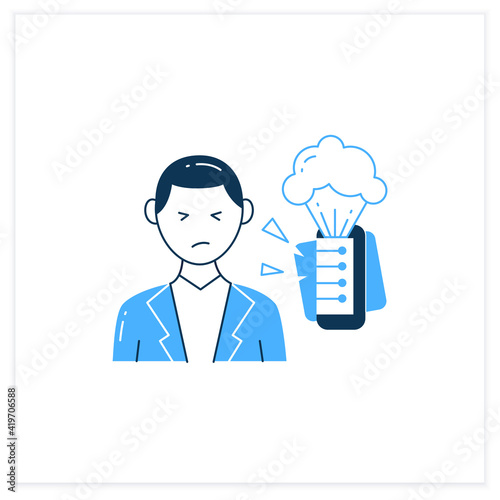 Information explosion flat icon. Rapid increase in amount of published information or data. Information overload concept. Vector illustration