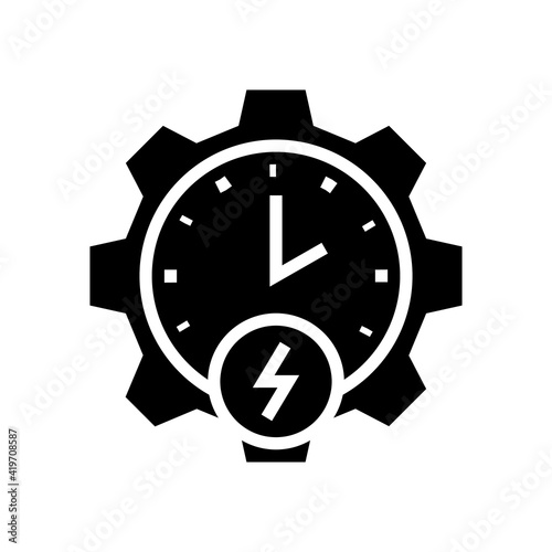 time of energy saving glyph icon vector. time of energy saving sign. isolated contour symbol black illustration