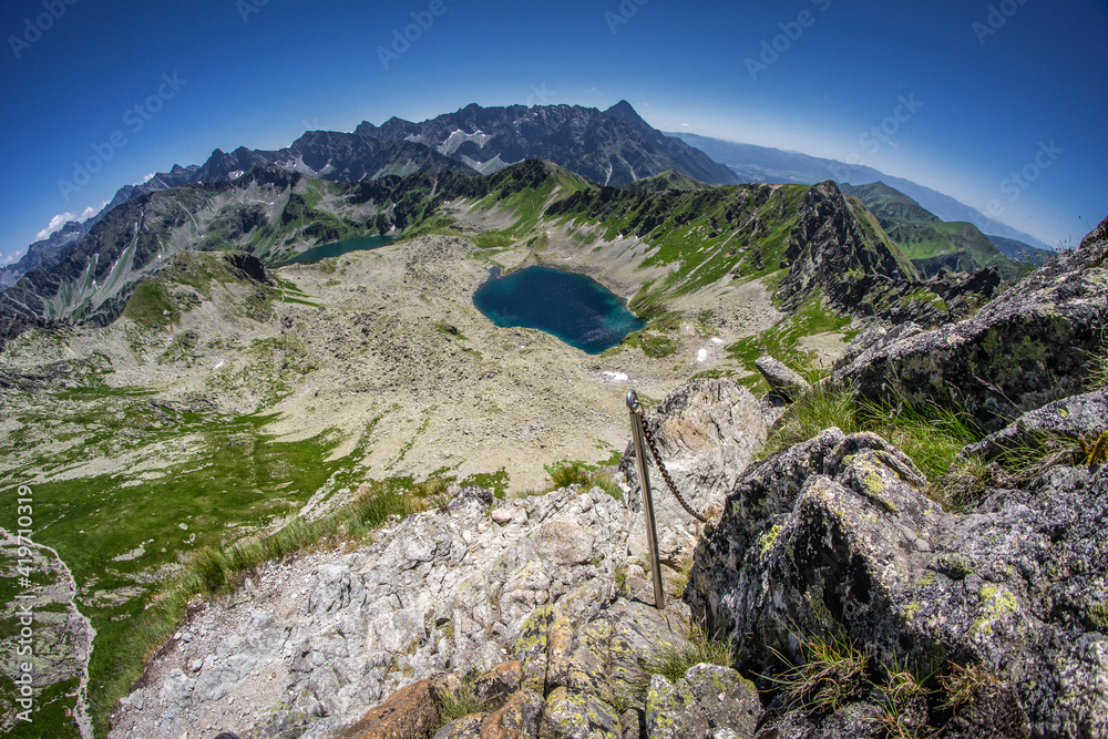 Tatry Wysokie, droga z Doliny Pięciu Stawów na Świnicę