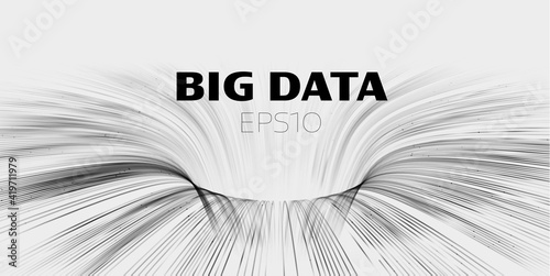 Big data vector background. Data funnel ai network. Quantum technology bigdata