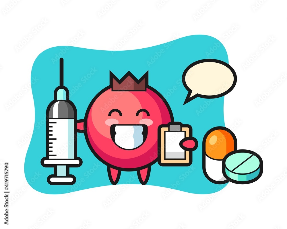 Mascot illustration of cranberry as a doctor Mascot illustration of cranberry as a doctor