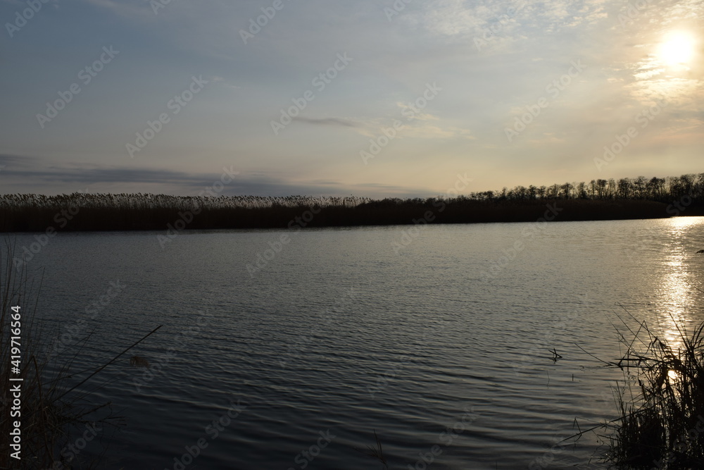 River in windy weather. River in windy weather.