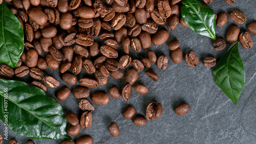 Falling Roasted Coffee Bean...