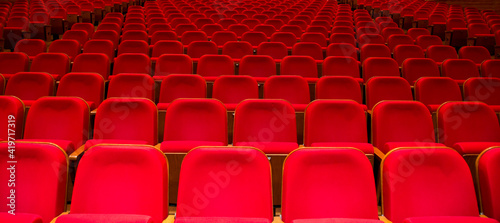 concert hall Red empty seats
