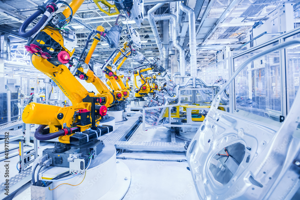 robots in a car factory