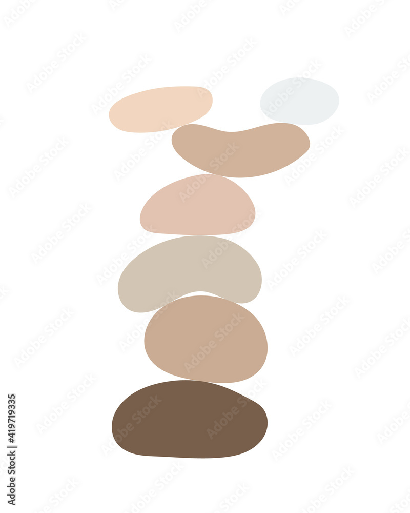 Zen stones simple abstract vector illustration in flat style, relax, meditation and yoga concept, boho colors stone pyramid for making banners, posters, cards, prints, wall art Zen stones simple abstract vector illustration in flat style, relax, meditation and yoga concept, boho colors stone pyramid for making banners, posters, cards, prints, wall art