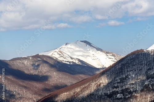 Mountains with snow in Campocatino (Italy) in winter. photo