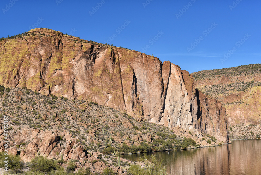 Canyon Lake in the Tonto National Forest near Tortilla Flat, Arizona. Canyon Lake in the Tonto National Forest near Tortilla Flat, Arizona.