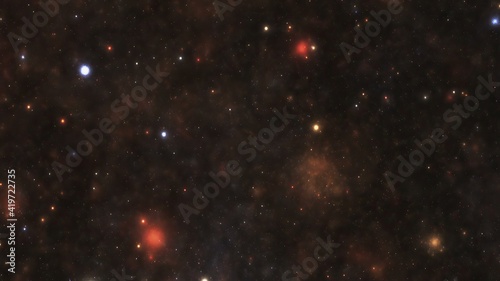 Stars in the night sky nebula and galaxy 3d illustration © alexskopje