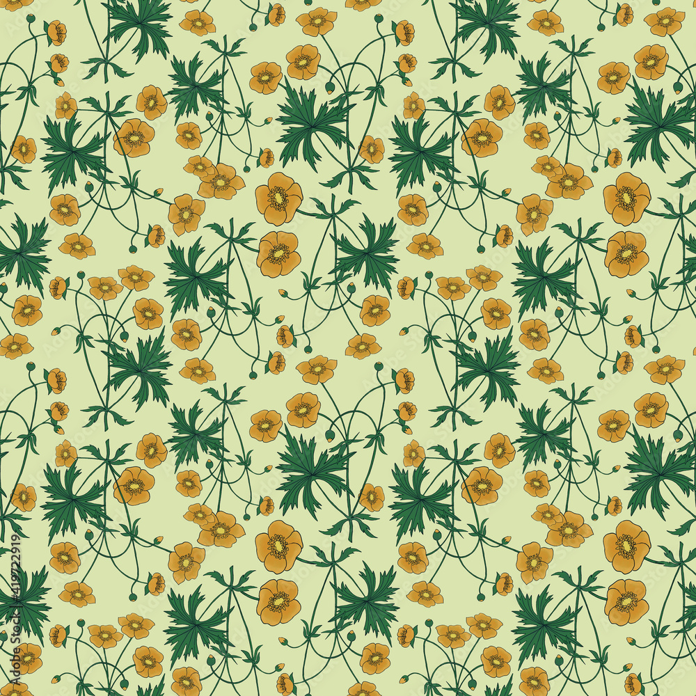 Seamless botanical light pattern with meadow flowers
Seamless botanical light pattern with meadow flowers
