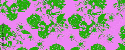 botainical colorful retro vector floral seamless pattern	
 photo