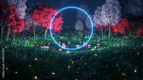 3d rendering of the abstract forest