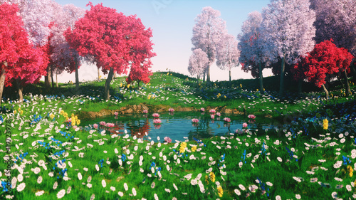 3d rendering of the abstract forest