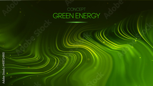 Green energy concept. Vector green technology background. Futuristic vector illustration.