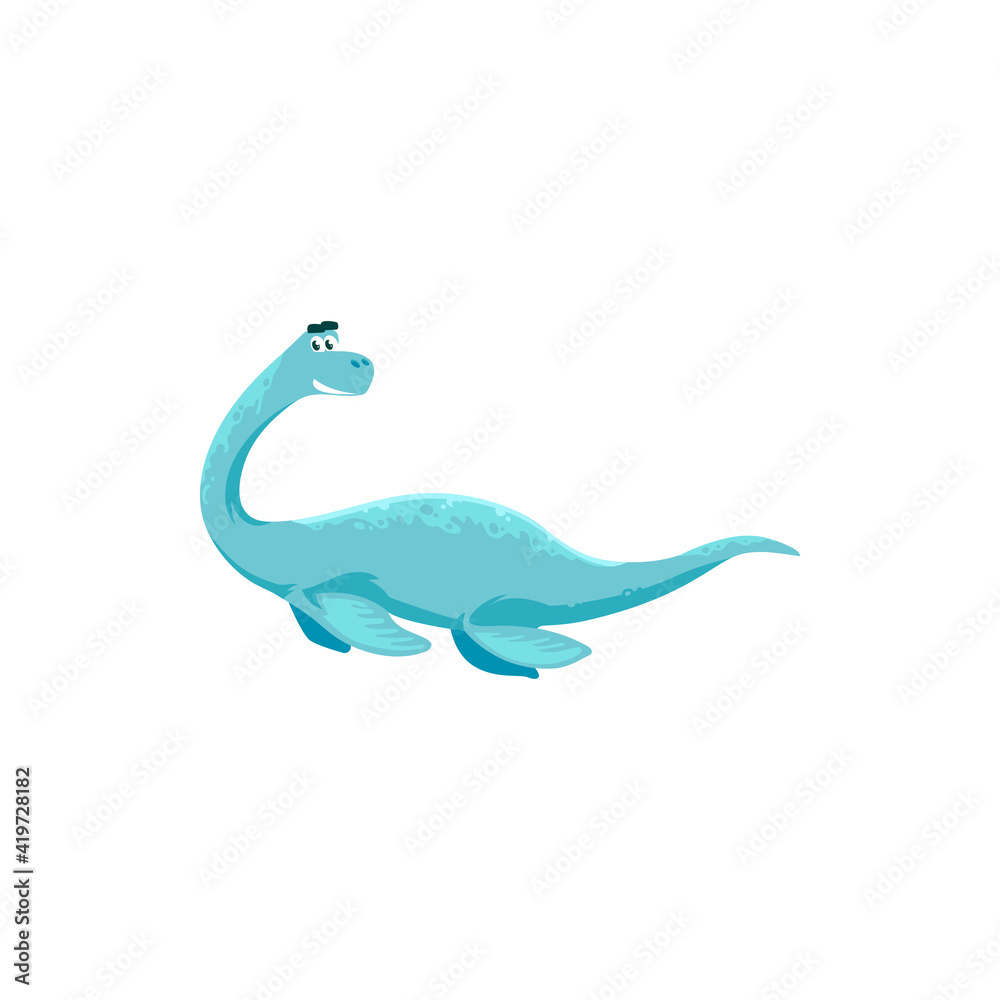 Chalishevia swimming dino isolated Erythrosuchus lizard in cartoon style. Vector Garjainia icon, Erythrosuchids crocodile large basal archosaur diapsid reptile. Prehistoric animal of Jurassic period