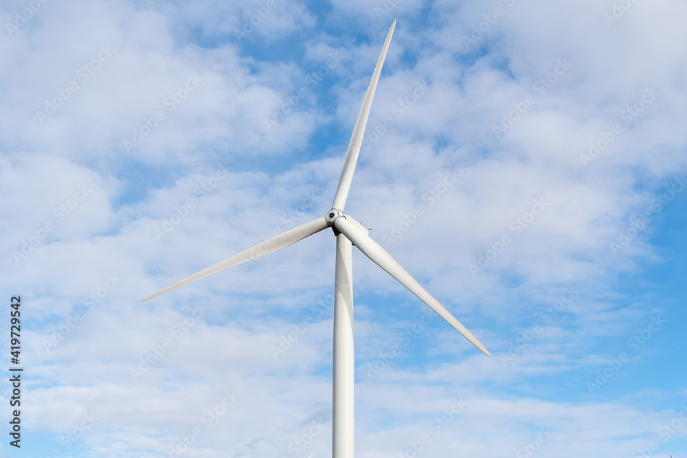 Renewable energy wind turbine in a field Renewable energy wind turbine in a field