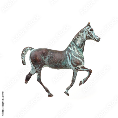 Vintage horse for interior decoration isolated on white background © Elena