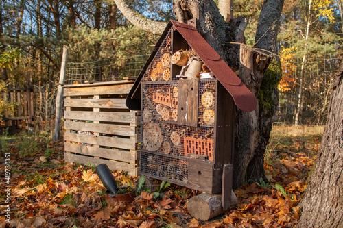 
Large size insect hotel in autumn