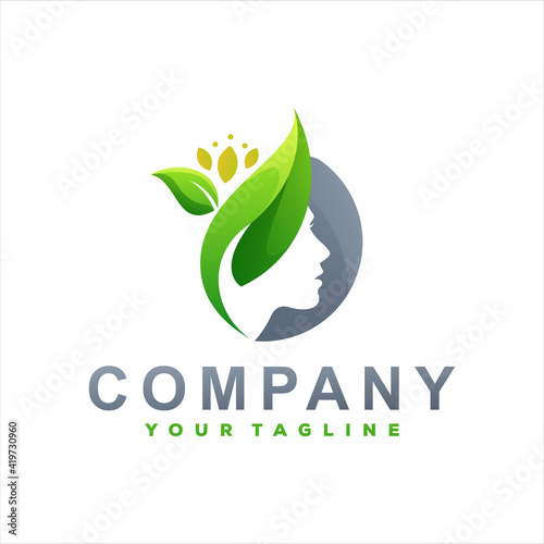 beauty color gradient logo design