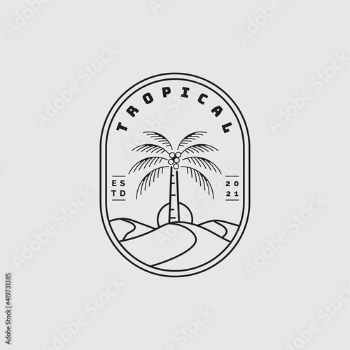 Tropical logo design inspiration vector template