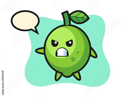 Lime cartoon illustration as a karate fighter