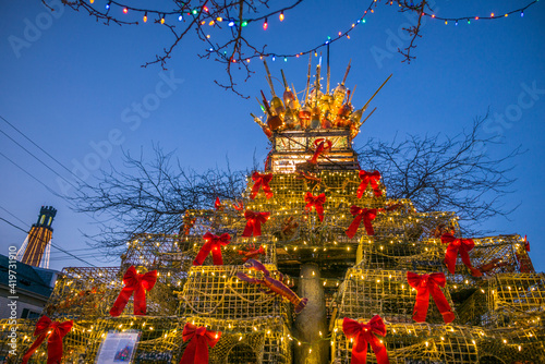 USA, Massachusetts, Cape Cod, Provincetown. Lobster trap Christmas Tree photo