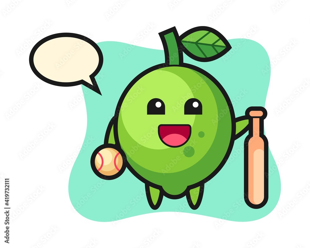 Cartoon character of lime Cartoon character of lime as a baseball player Cartoon character of lime Cartoon character of lime as a baseball player
