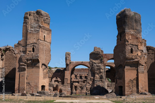 Italy, Rome, Baths of Caracalla ruins
