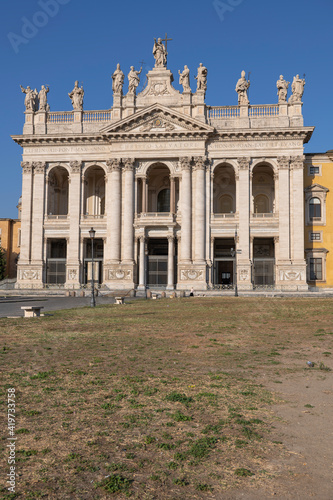 Italy, Rome, Basilica of Saint John Lateran, Basilica at summer day photo