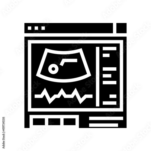 ultrasound radiology glyph icon vector. ultrasound radiology sign. isolated contour symbol black illustration
