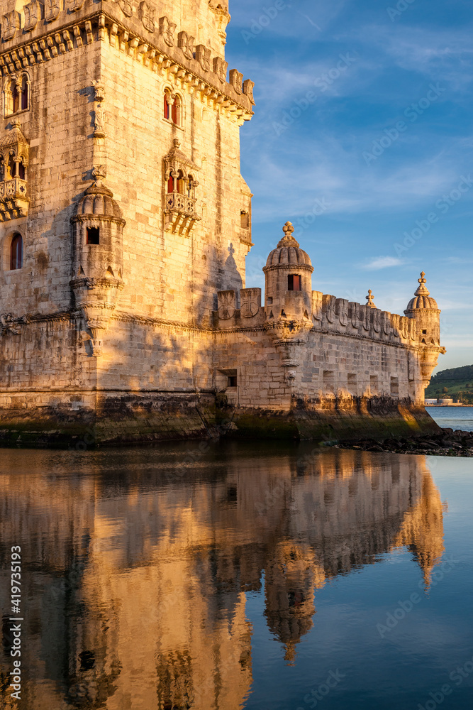 Portugal, Lisbon, Torre de Belem at sunset Portugal, Lisbon, Torre de Belem at sunset