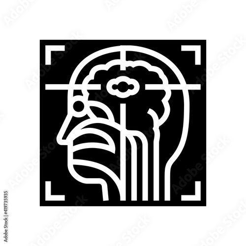 nuclear medicine radiology glyph icon vector. nuclear medicine radiology sign. isolated contour symbol black illustration