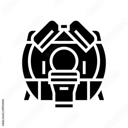 mri hospital radiology equipment glyph icon vector. mri hospital radiology equipment sign. isolated contour symbol black illustration