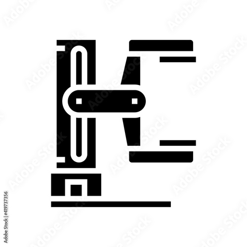radiology medical equipment glyph icon vector. radiology medical equipment sign. isolated contour symbol black illustration