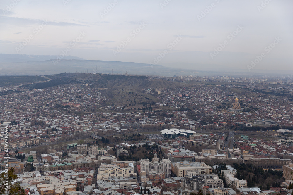 Tbilisi panoramic view from Mount Mtatsminda, Georgia