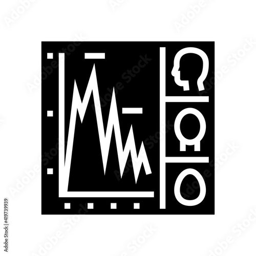 cadre with infographic radiology glyph icon vector. cadre with infographic radiology sign. isolated contour symbol black illustration