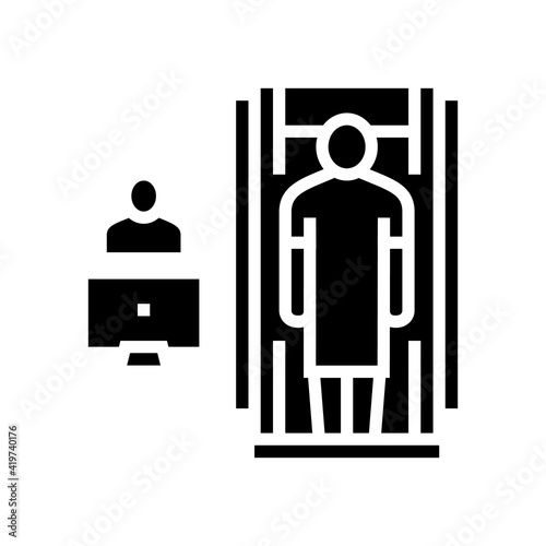 hospital cabinet radiology glyph icon vector. hospital cabinet radiology sign. isolated contour symbol black illustration