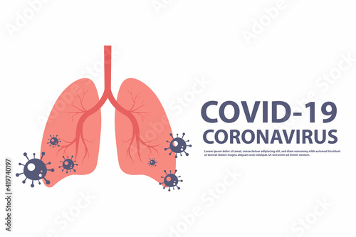 Covid19 or Coronavirus. Human lungs.Pandemic medical health risk, immunology, virology, epidemiology concept.